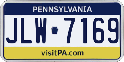 PA license plate JLW7169