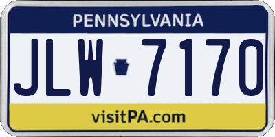 PA license plate JLW7170