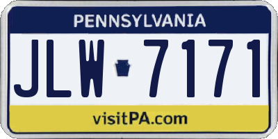 PA license plate JLW7171