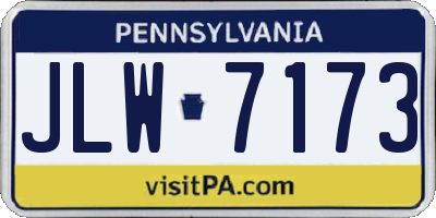 PA license plate JLW7173