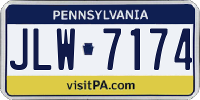 PA license plate JLW7174