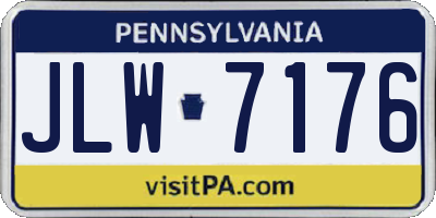 PA license plate JLW7176
