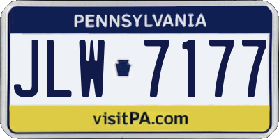 PA license plate JLW7177