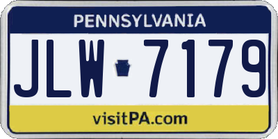 PA license plate JLW7179