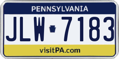 PA license plate JLW7183