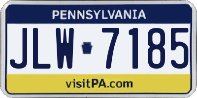 PA license plate JLW7185