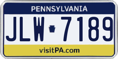 PA license plate JLW7189