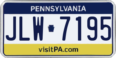PA license plate JLW7195