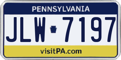 PA license plate JLW7197