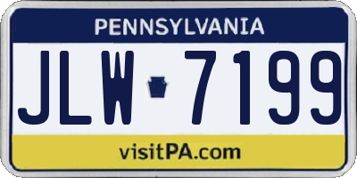 PA license plate JLW7199