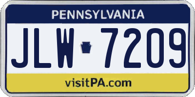 PA license plate JLW7209