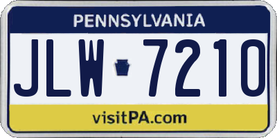 PA license plate JLW7210