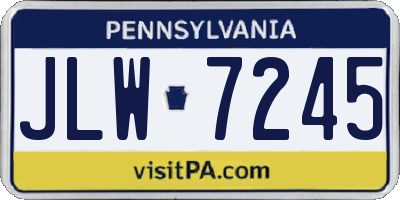 PA license plate JLW7245