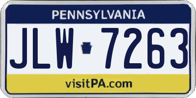 PA license plate JLW7263