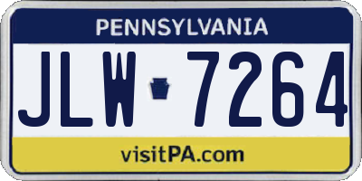 PA license plate JLW7264