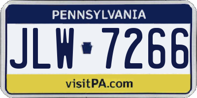 PA license plate JLW7266