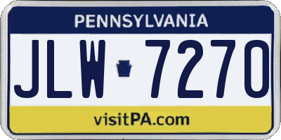 PA license plate JLW7270