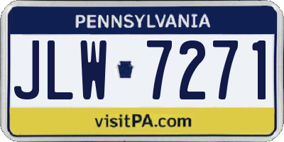 PA license plate JLW7271