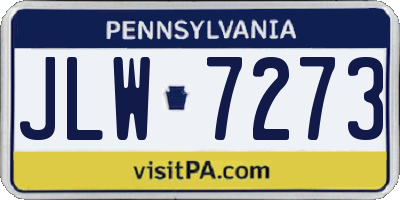 PA license plate JLW7273