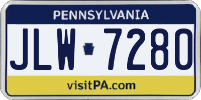 PA license plate JLW7280