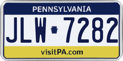 PA license plate JLW7282