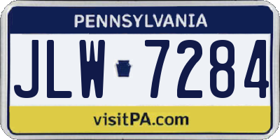 PA license plate JLW7284