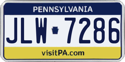 PA license plate JLW7286