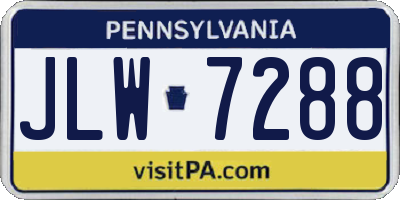 PA license plate JLW7288