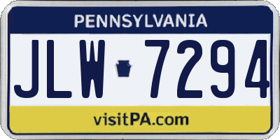 PA license plate JLW7294