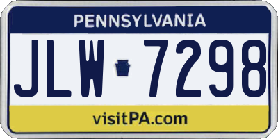 PA license plate JLW7298