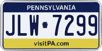 PA license plate JLW7299