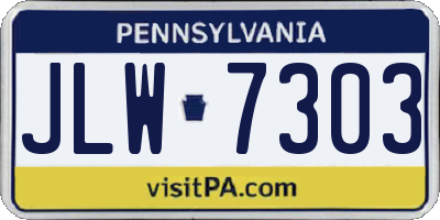 PA license plate JLW7303