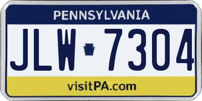 PA license plate JLW7304