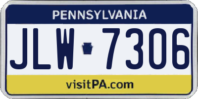 PA license plate JLW7306