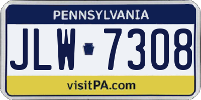 PA license plate JLW7308