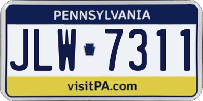 PA license plate JLW7311