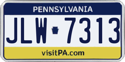 PA license plate JLW7313