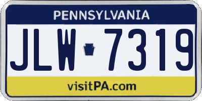 PA license plate JLW7319