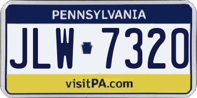 PA license plate JLW7320