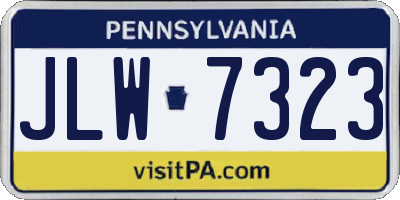 PA license plate JLW7323