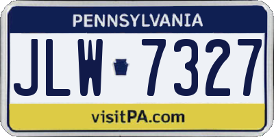 PA license plate JLW7327