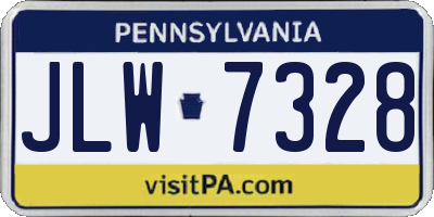 PA license plate JLW7328