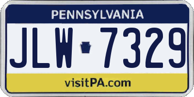 PA license plate JLW7329