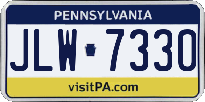PA license plate JLW7330