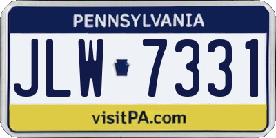 PA license plate JLW7331