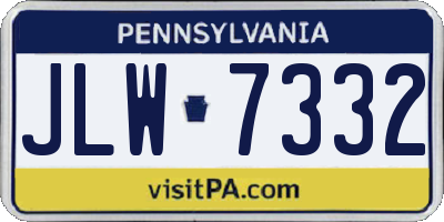 PA license plate JLW7332