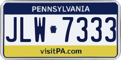 PA license plate JLW7333