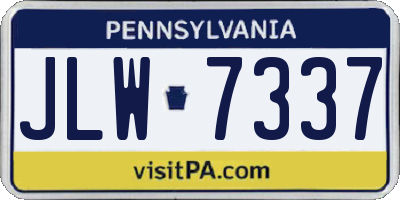 PA license plate JLW7337