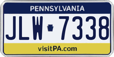 PA license plate JLW7338