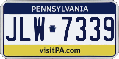 PA license plate JLW7339